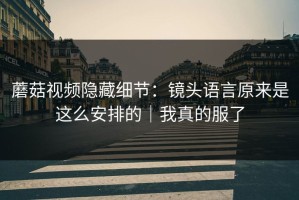 蘑菇视频隐藏细节：镜头语言原来是这么安排的｜我真的服了