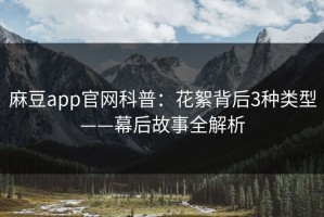 麻豆app官网科普：花絮背后3种类型——幕后故事全解析