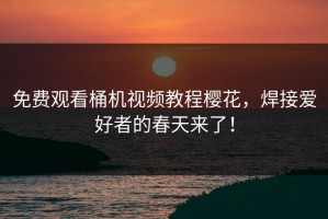 免费观看桶机视频教程樱花，焊接爱好者的春天来了！