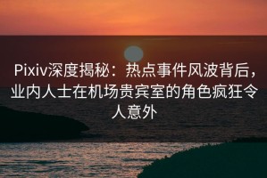Pixiv深度揭秘：热点事件风波背后，业内人士在机场贵宾室的角色疯狂令人意外