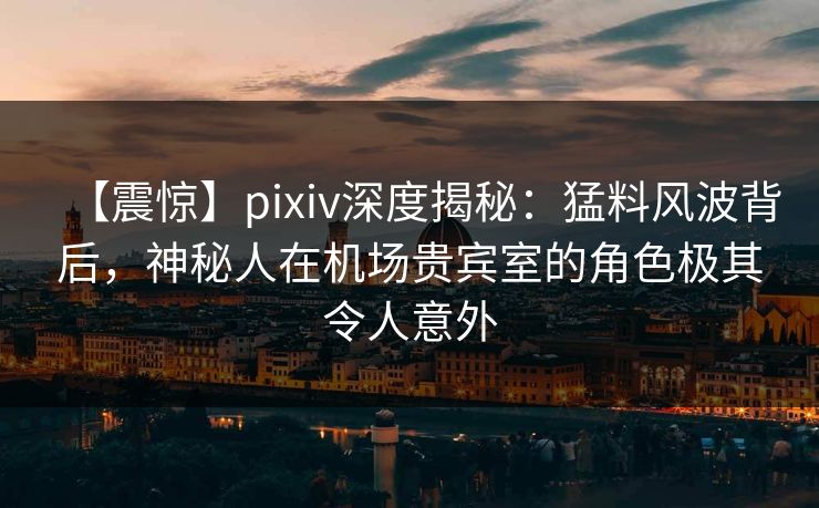 【震惊】pixiv深度揭秘:猛料风波背后,神秘人在机场贵宾室的角色极其令人意外 【震惊】pixiv深度揭秘:猛料风波背后,神秘人在机场贵宾室的角色极其令人意外
