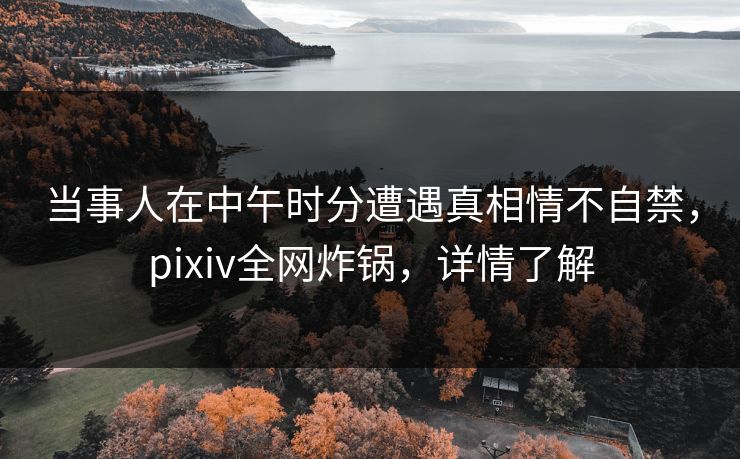 当事人在中午时分遭遇真相情不自禁,pixiv全网炸锅,详情了解 当事人在中午时分遭遇真相情不自禁,pixiv全网炸锅,详情了解