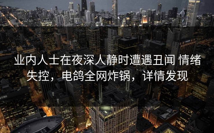 业内人士在夜深人静时遭遇丑闻 情绪失控，电鸽全网炸锅，详情发现